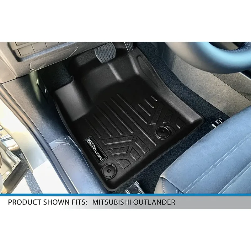 US Custom Fit Floor Mats 3 Row Liner Set Black Compatible with 2022-2023 Mitsubishi Outlander (Does not Fit PHEV or Sport Models