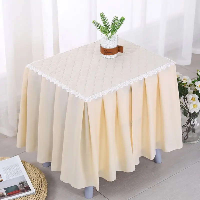 Table Cloths Household Bedroom Dust-proof Mesh Patchwork Bedside Cupboard Protective Fashion Home Decor Thicken Tablecloth Ins