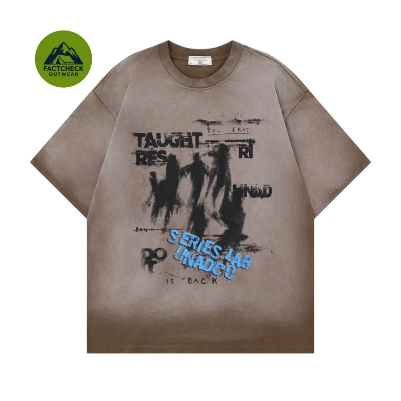 FACTCHECK High Quality EU US Size Wasteland-style splatter-paint graffiti short-sleeve shirtTShirt