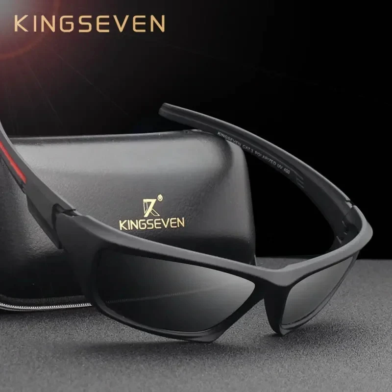 KINGSEVEN Night Vision Sunglasses For Men Cycling Brand Design High Quality Mirror Lens Male Driving UV400 anti-glare Eyewear