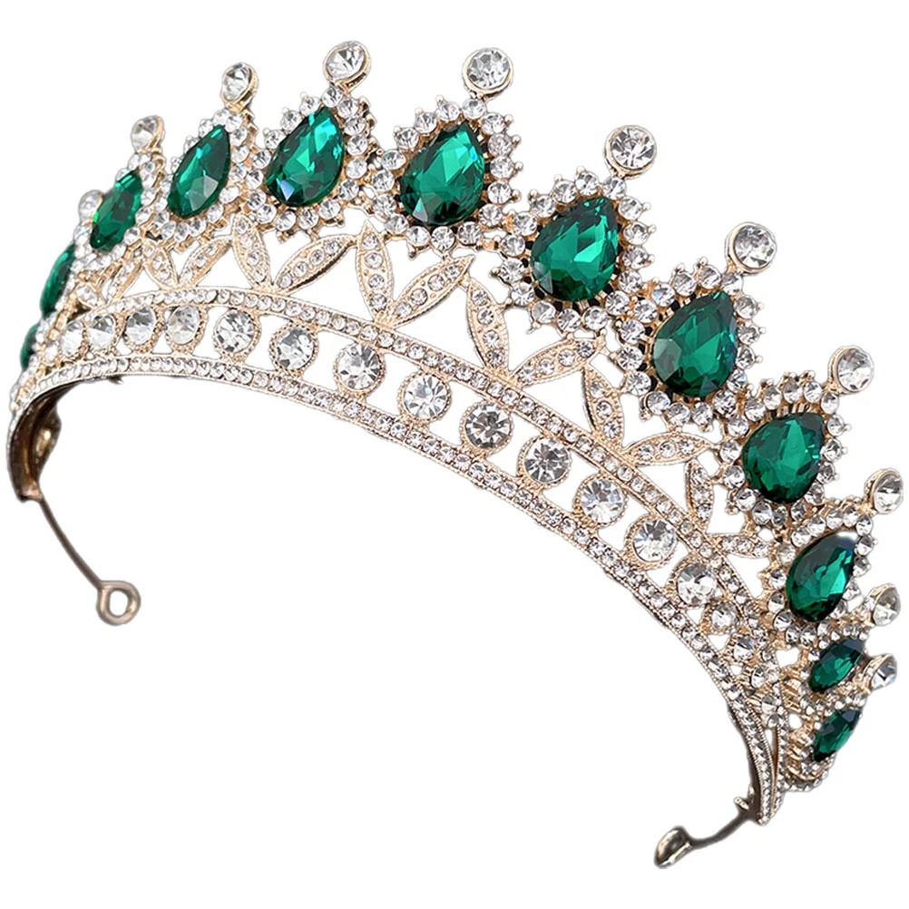 Tiara de corona de diamante con forma de gota de agua, tocado decorativo para novia, diadema de boda para niña, accesorios para el cabello con diamantes de imitación, joyería para niña