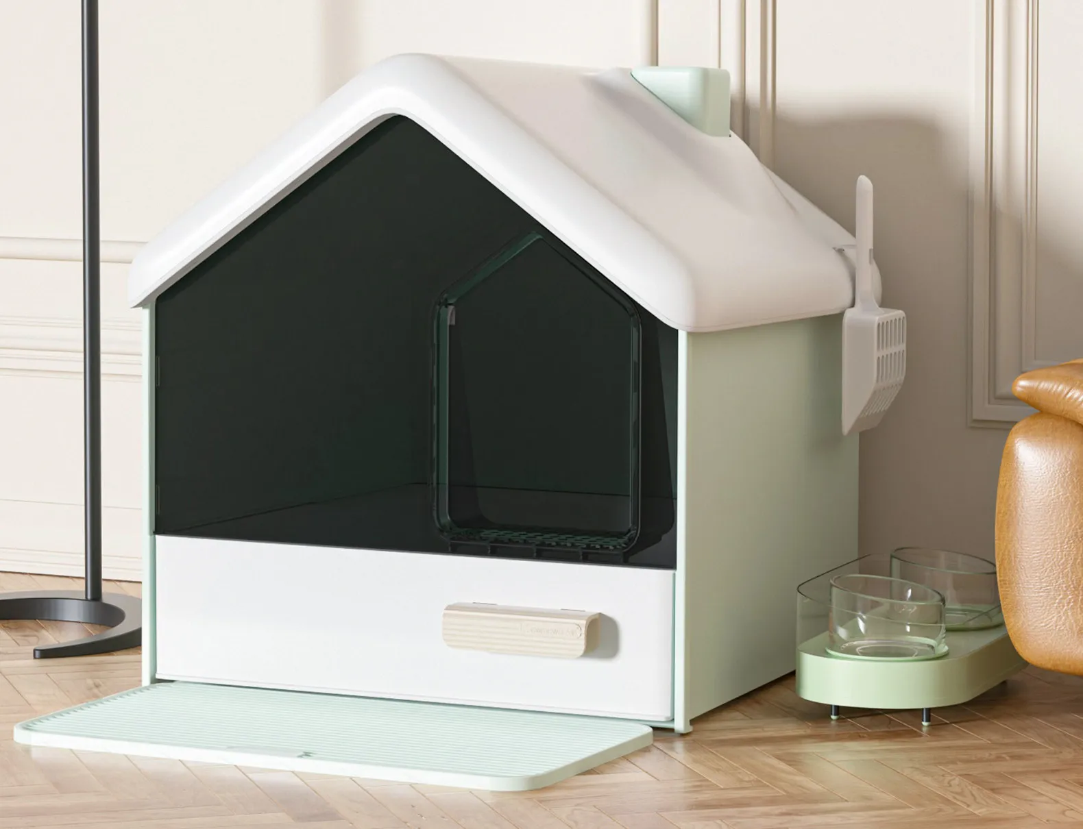 Cat litter box fully enclosed deodorant and splash-proof extra large closed cat toilet