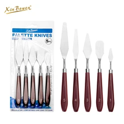 Stainless Steel Oil Painting Knives, Artist Crafts Spatula, Palette Knife, Mixing Knife, Scraper Art Tools, 5Pcs/Set