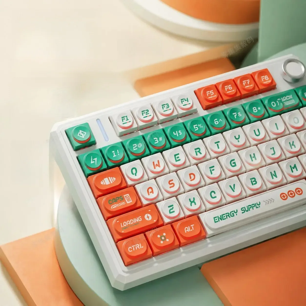 Retro Building Block Keycaps PBT+PC Double-Shot Custom Keycap Set for Wooting MCHOSE AULA Mechanical Keyboards