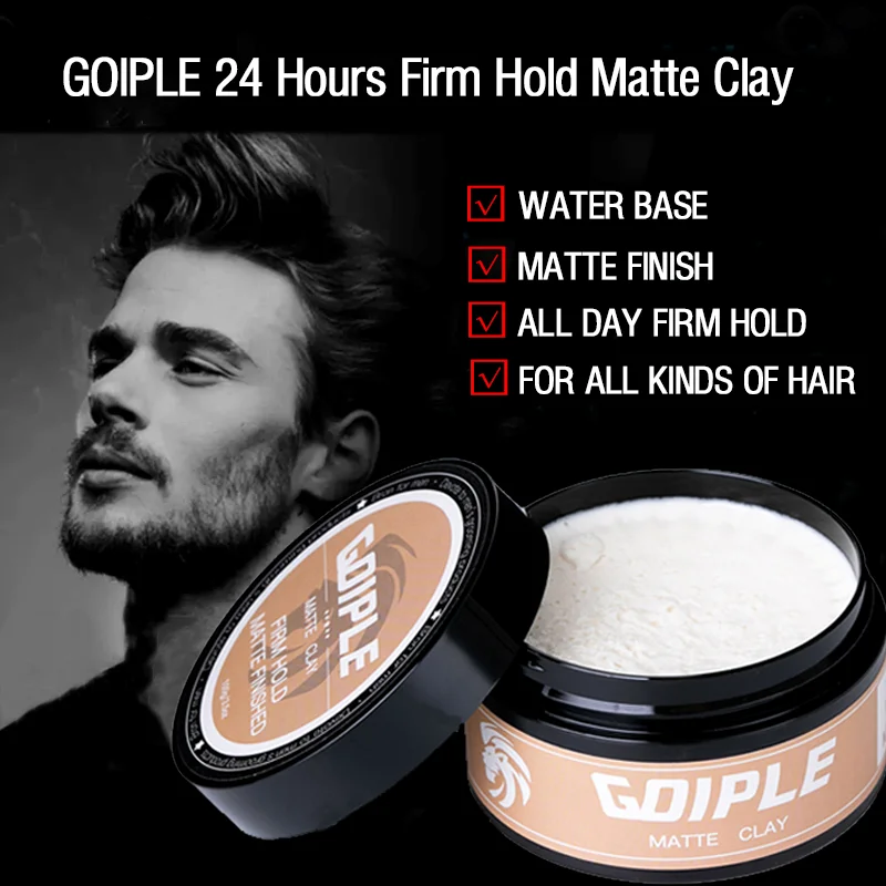 GOIPLE 3.5OZ Shaping Wax Matte Clay No Greasy All Day Hold Increases Hair Volume Hydrating Water Fluffy Sea Salt Spray for Men