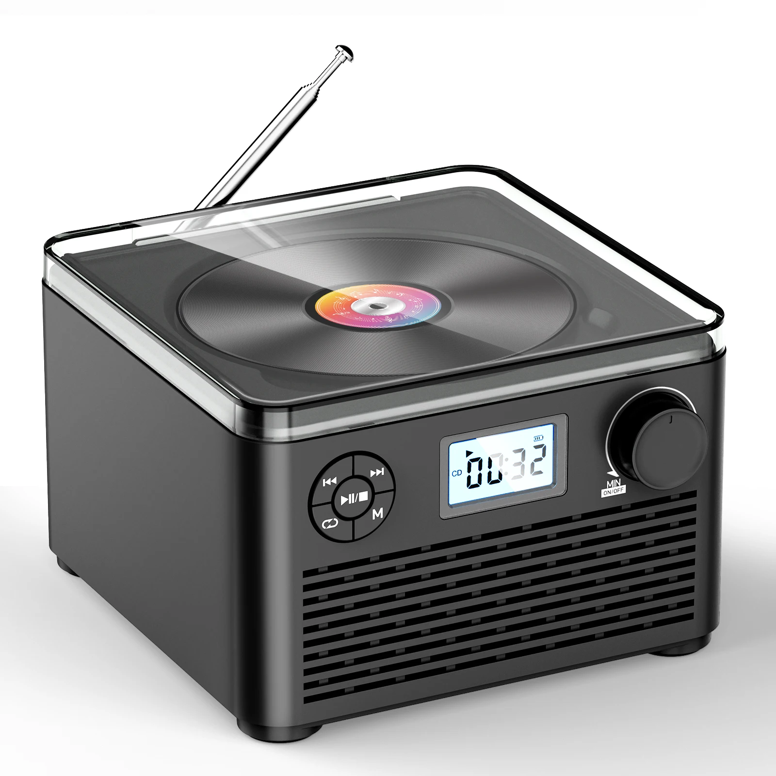 Portable CD Player with Speakers and Bluetooth Small Rechargeable CD with USB MP3 and FM Radio