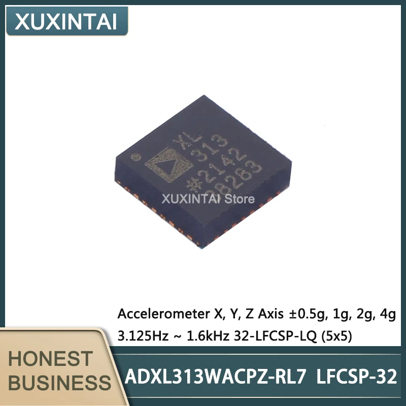 5Pcs/Lot  New Original  ADXL313WACPZ-RL7  ADXL313WACPZ  Accelerometer X, Y, Z Axis ±0.5g, 1g, 2g, 4g 3.125Hz ~ 1.6kHz 32-LFCSP-L