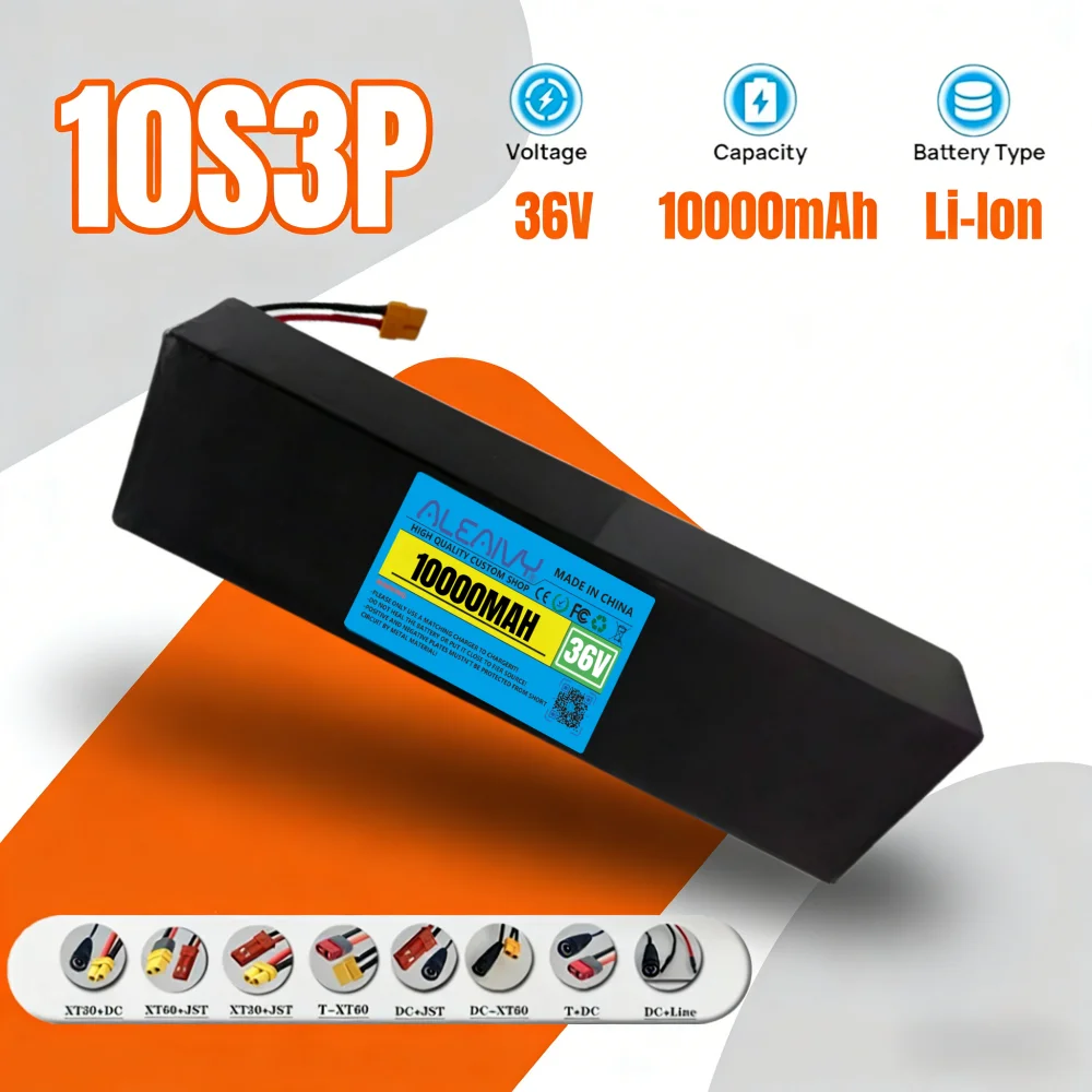 

18650 Rechargeable Lithium-Ion Battery 36V 10S3P 10000mAh 500W Built-in BMS Compatible with KUGOO S1, S2, S3 Electric Scooters