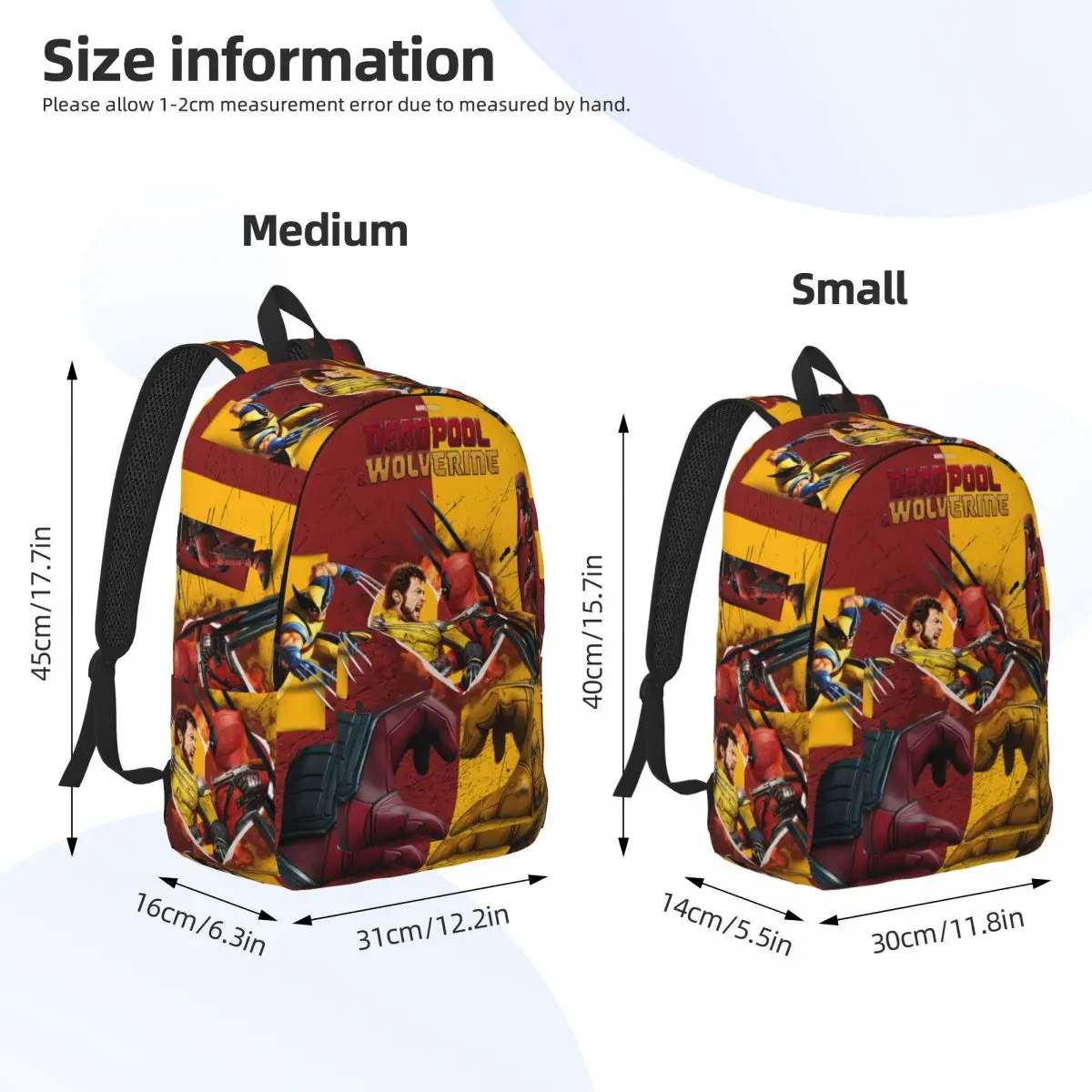 Deadpool & Wolverine Backpack for Boy Girl Kids Student School Bookbag Daypack Preschool Kindergarten Bag Gift