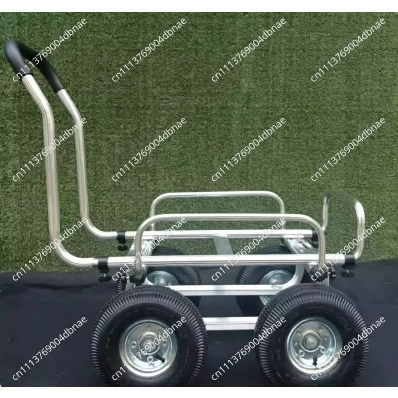 Four-wheel cargo trolley Four-wheel silent flat trolley with frame