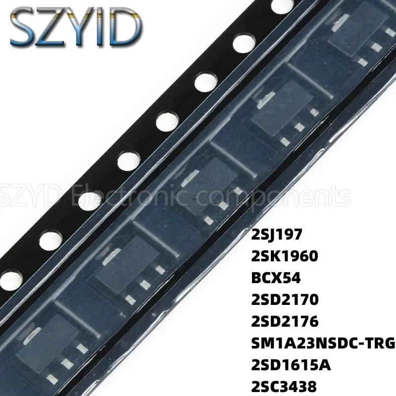 100PCS SOT89 2SJ197 2SK1960 BCX54 2SD2170 2SD2176 SM1A23NSDC-TRG 2SD1615A 2SC3438