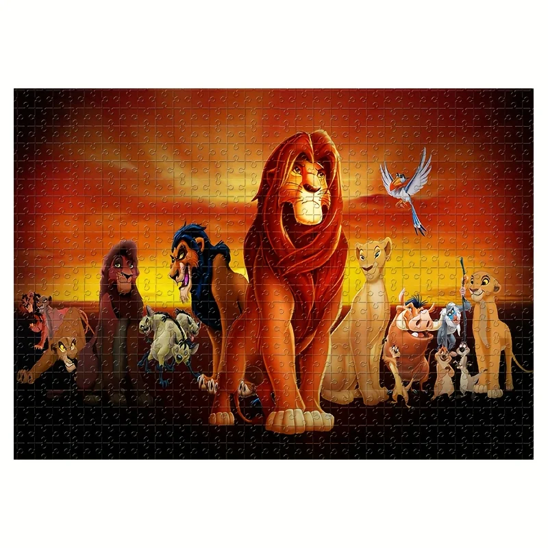 1000ピース パズル - ライオンキング シンバ、ナラ、スカー - 壁掛け式パズル 大人向け、家族向けインタラクティブゲーム、ハロウィンなどに