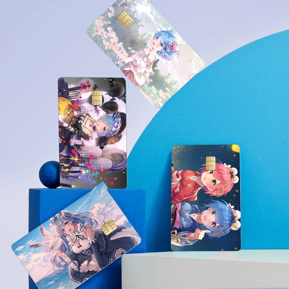 ReZERO Ram Rem Anime Cartoon Aufkleber Film Haut für Kreditkarte Debit Bank Bus Karte