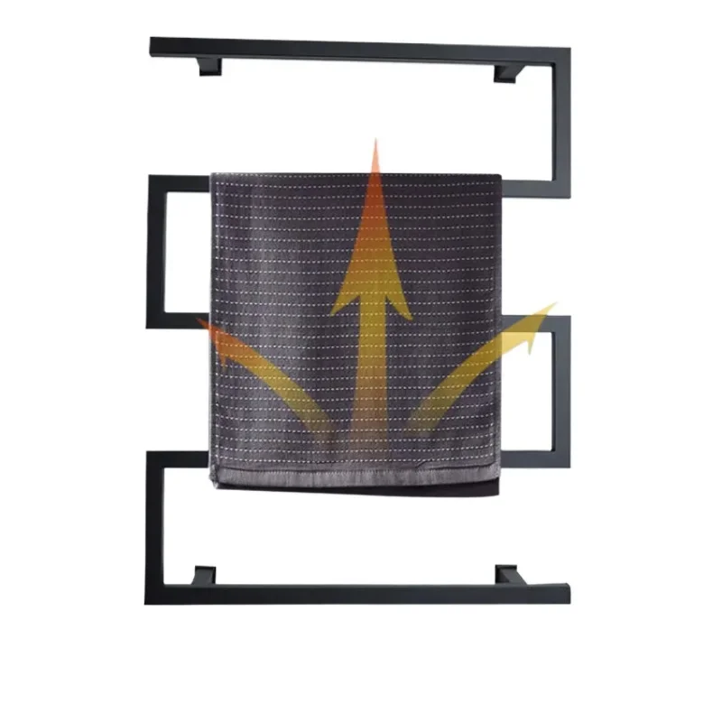 Étagère à serviettes métropolitaine avec affichage numérique, sèche-serviettes intelligent, efficace en énergie, maison intelligente, noir HOElectric T1, 80cm x 60cm