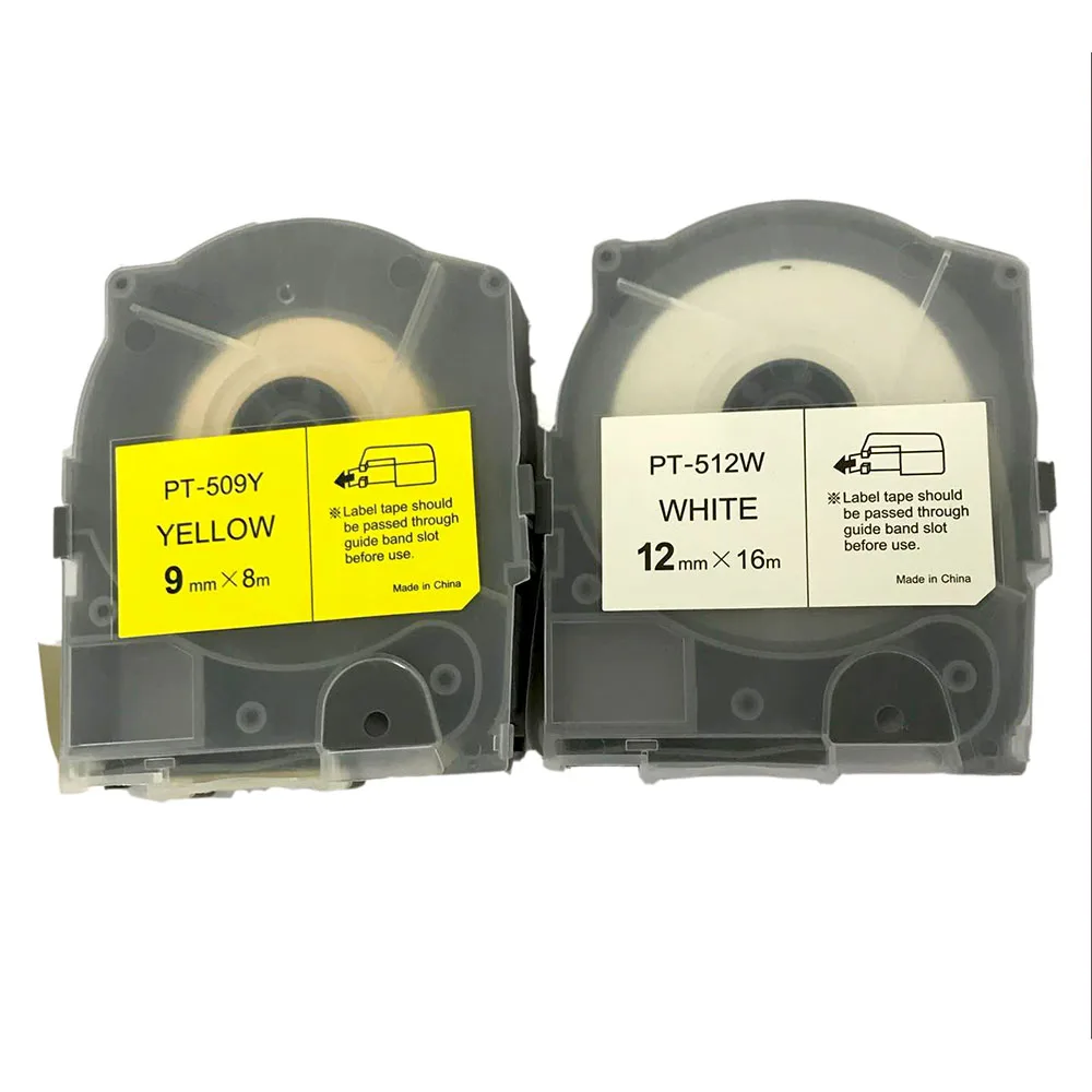 Cassette de cinta adhesiva whiteX16m 8mxyellow para impresora de identificación de Cable max letatwin, máquina de escribir de cinta de tinta lm-550a/e, 5mm, 9mm, 12mm