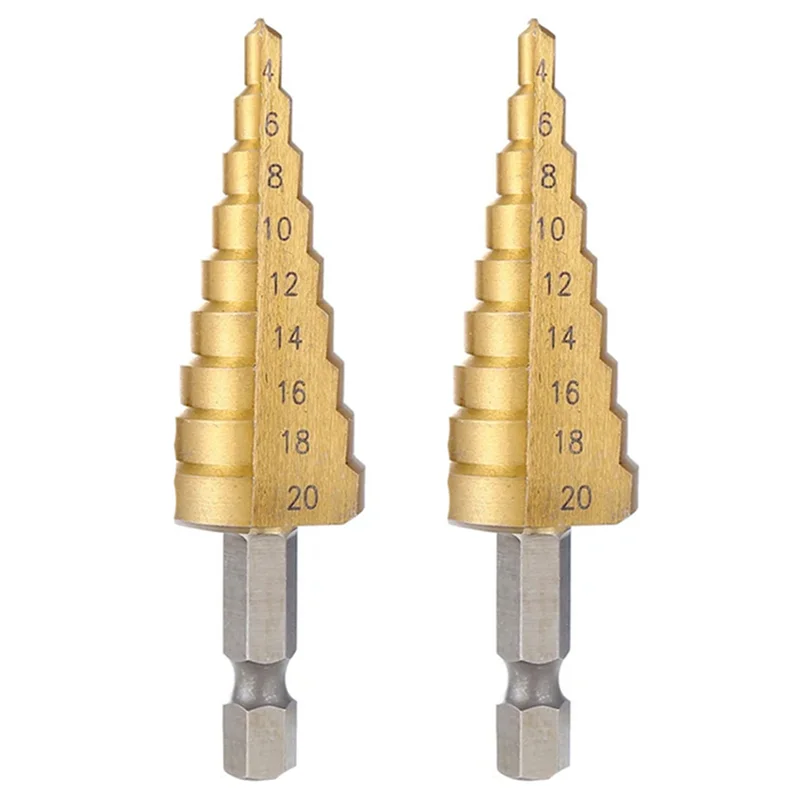 KYCOR-2Pcs 4-20mm hss ranhura reta passo broca de madeira metal buraco cortador núcleo broca pagode broca