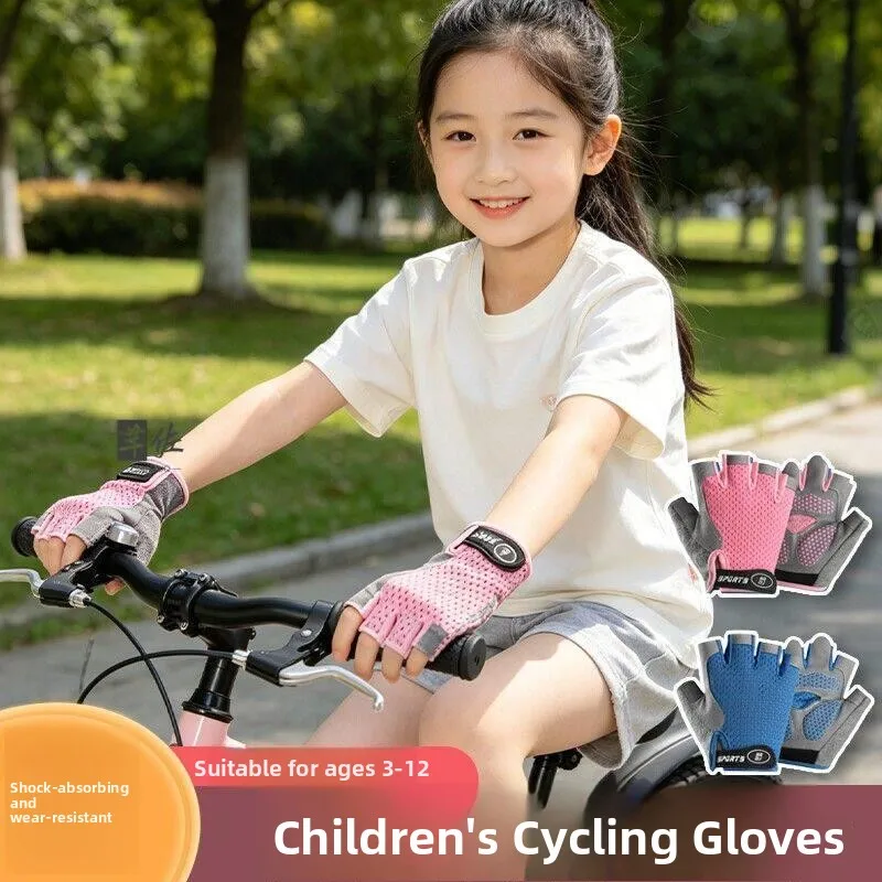 Children's Cycling Gloves Outdoor Mountain Climbing Breathable Lightweight Single Bar Anti-Slip Wear-Resistant Thin Gloves
