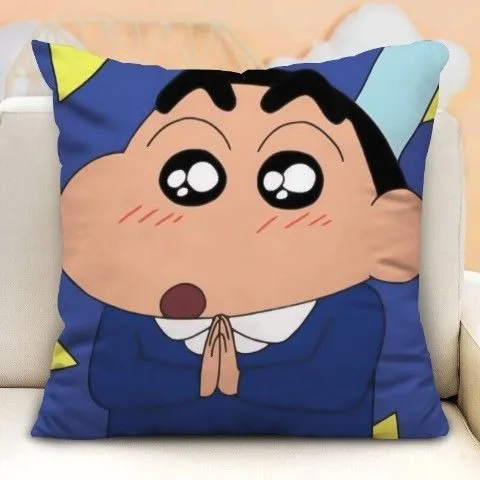 Bonito dos desenhos animados lápis shin-chan capa de almofada macia e confortável sala de estar sofá capa de almofada quarto decoração de casa