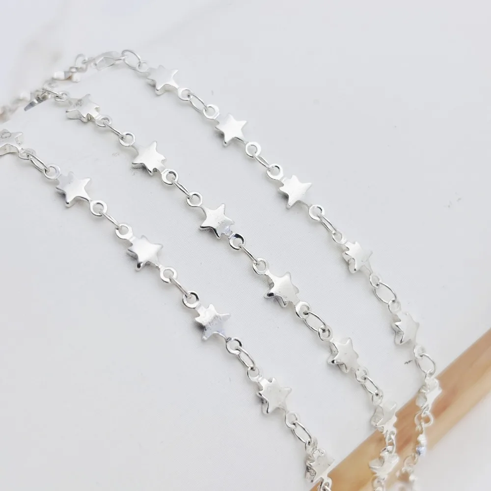No Fade Copper Chain 1 Meter Length Electroplating Process Star Chain 4/5mm Solid Color Jewelry Making Chain Jewelry DIY Making