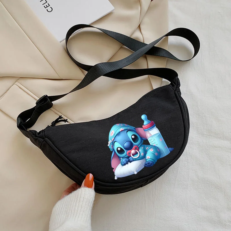 Disney Lilo & Stitch Casual Hobos Crossbody Bag for Women Shoulder Bags Large Capacity Tote Lady Shopper Bag Female Purses 2024