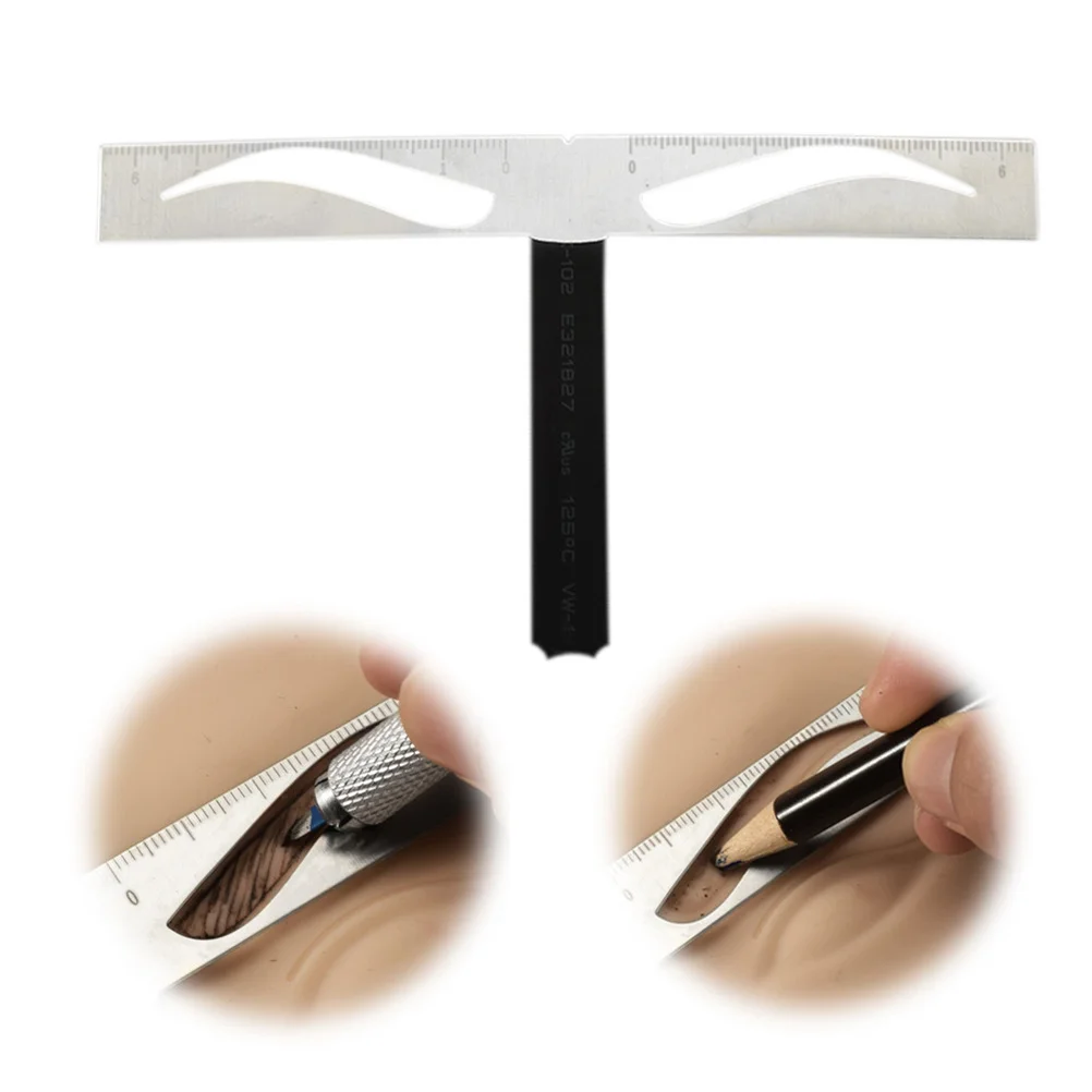 

1Pcs Stainless Steel Eyebrow Ruler Stencil Microblading Measuring Template Tool Accurate Brow Shape Locator Drawing Tool