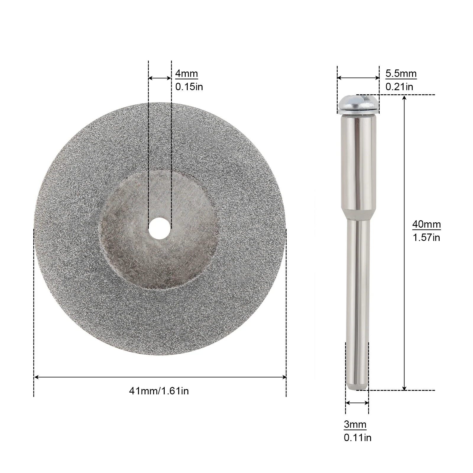10pcs 20/25/30/40/50 mm Mini Discs Saw Set for Cutting Glass Meta with 2 pcs 3 mm Diameter Fixed Rod,Jade Cutting Blades