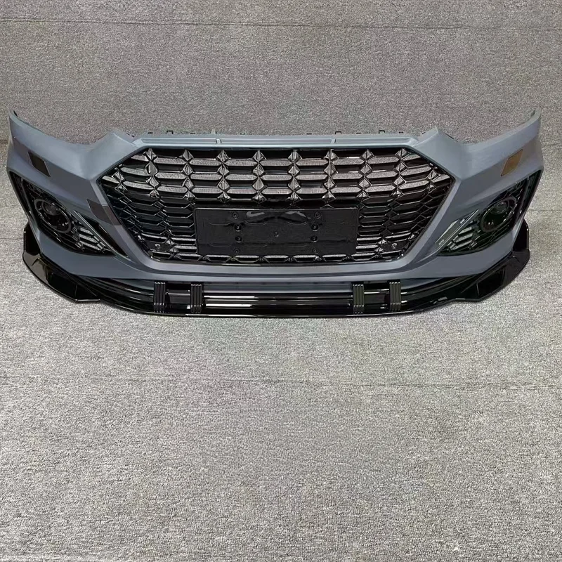 Car RS5 Style Front Bumper Body Kits With Front Lip Black Grille for audis A5 S5 B9.5 2020 2021 2022 2023 2024 - view 3