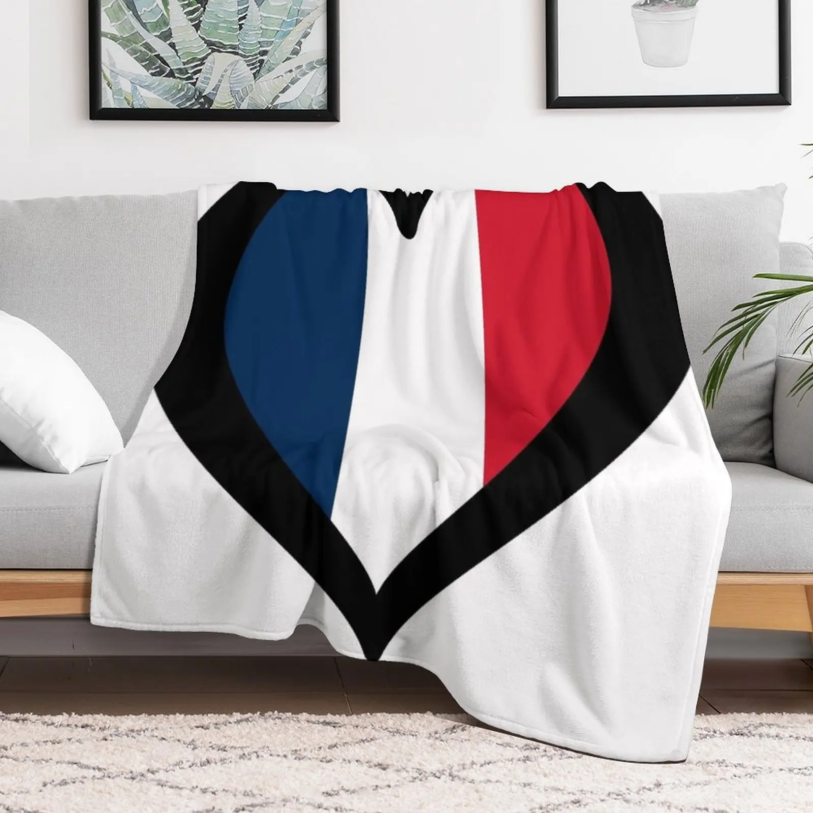 Eurovision-style Heart - France Throw Blanket Designers Large Flannels blankets and throws Blankets