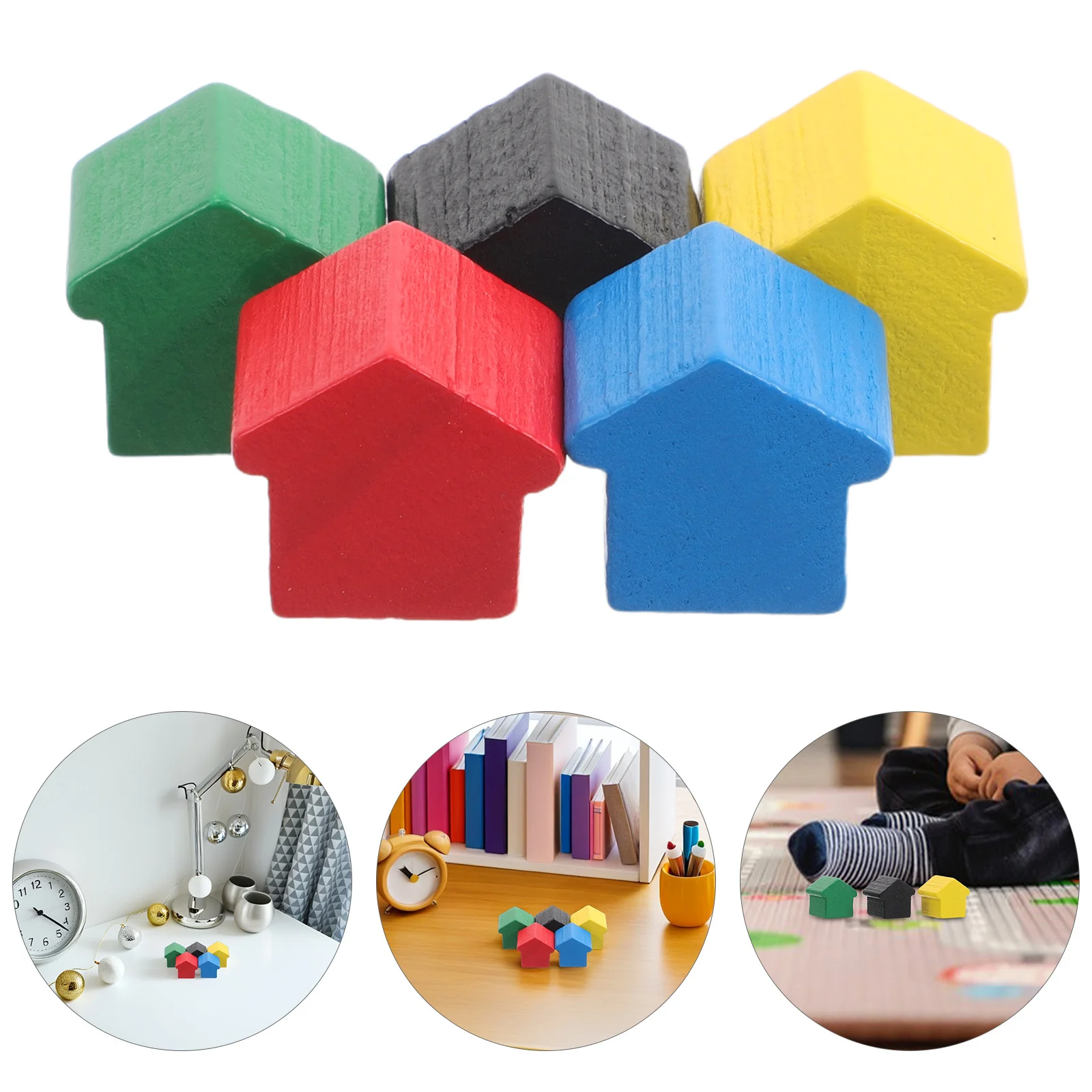 

50pcs Wooden Houses For Board Game Fun Educational Strategy Mini Chess Set Property Trading Accessories Board Game Pieces