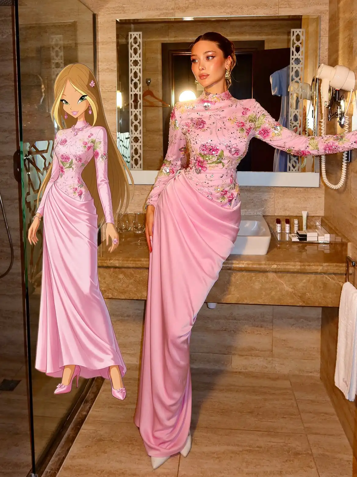 LumiGown 2026 Winx Club Series Mermaid Evening Gowns Lace Satin Bridesmaid Formal Party Dress Full Customization