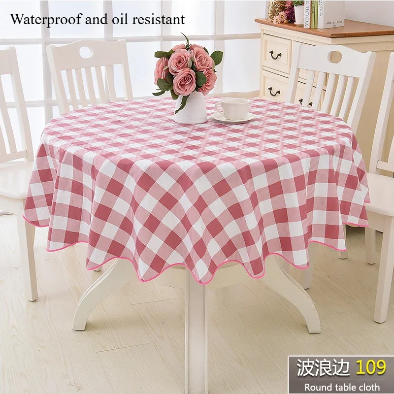 Round table cloth environmental protection Plush plastic tablecloth PVC tablecloth waterproof, oil proof and washable
