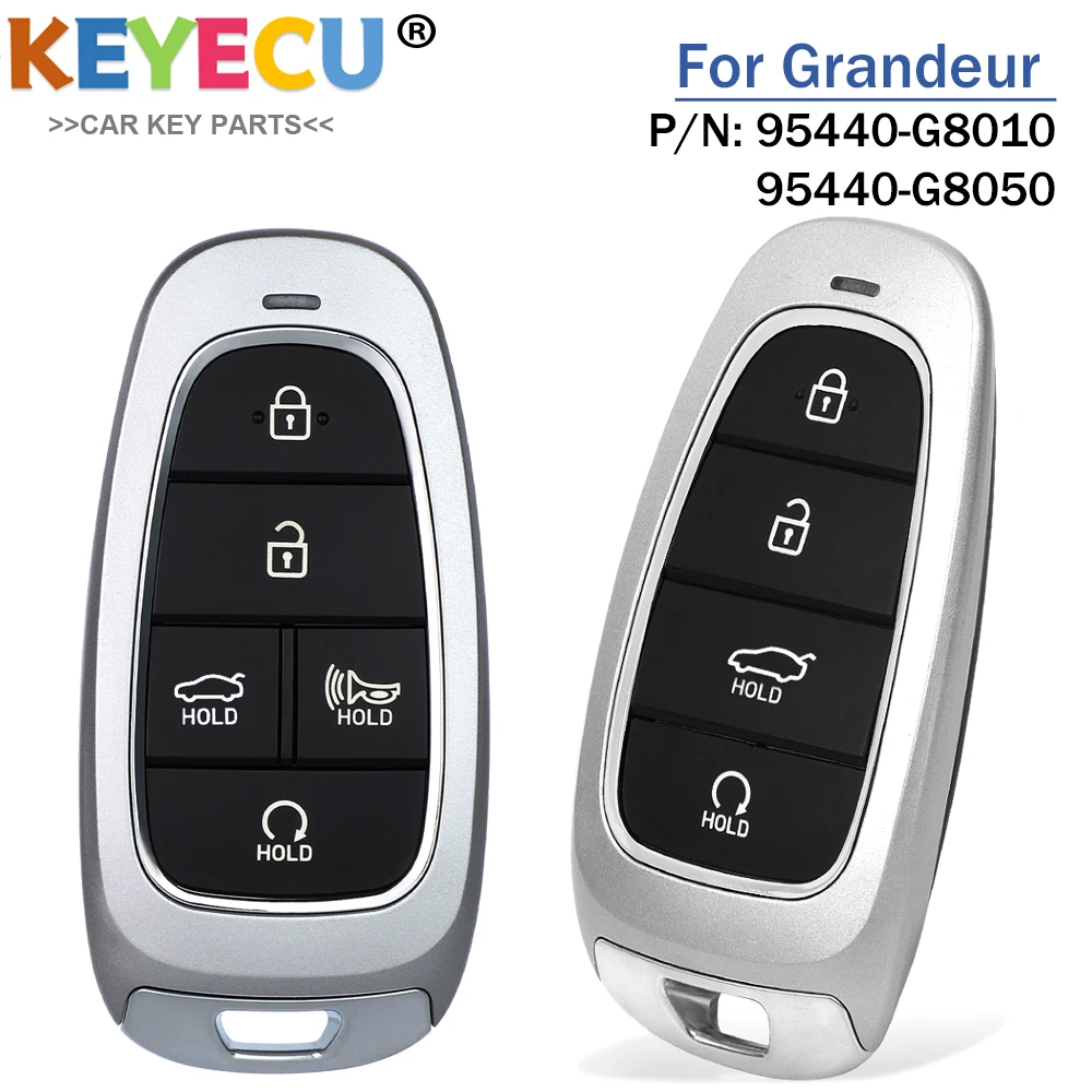 KEYECU for Hyundai Grandeur 2021 2022 2023 Smart Remote Key, Fob433MHz 47 Chip FCC ID: TQ8-FOB-4F27 P/N: 95440-G8010 95440-G8050