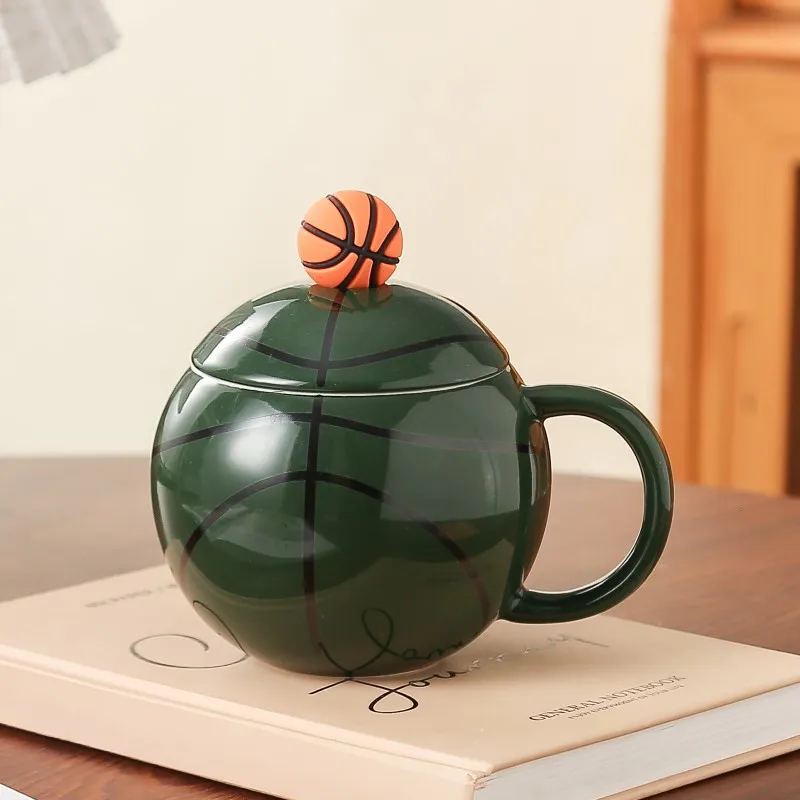 New Basketball Ceramic Mug Sports Souvenir Water Cup Creative Basketball Theme Gift For Men Basketball Fans