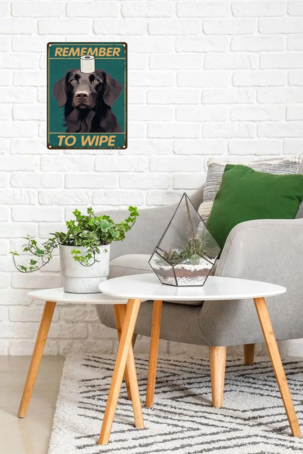 TopPacific Flat-Coated Retriever Bathroom Wall Decor Dog Signs Metal Tin Sign - Remember to Wipe Bathroom Decor - es Decor Dog P