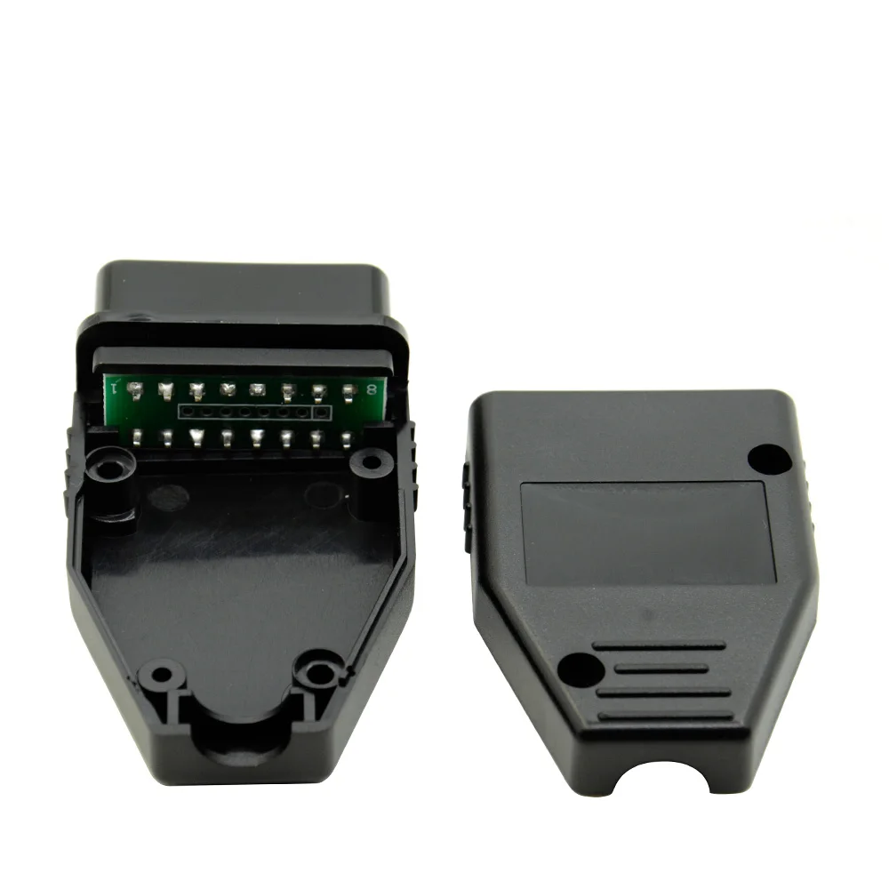 10pcs/Lot New OBD2  Male Female Connector Plug Adapter OBD OBDII EOBD J1962 OBD2 16Pin Wiring Adapter 16Pin Shell Wholesale