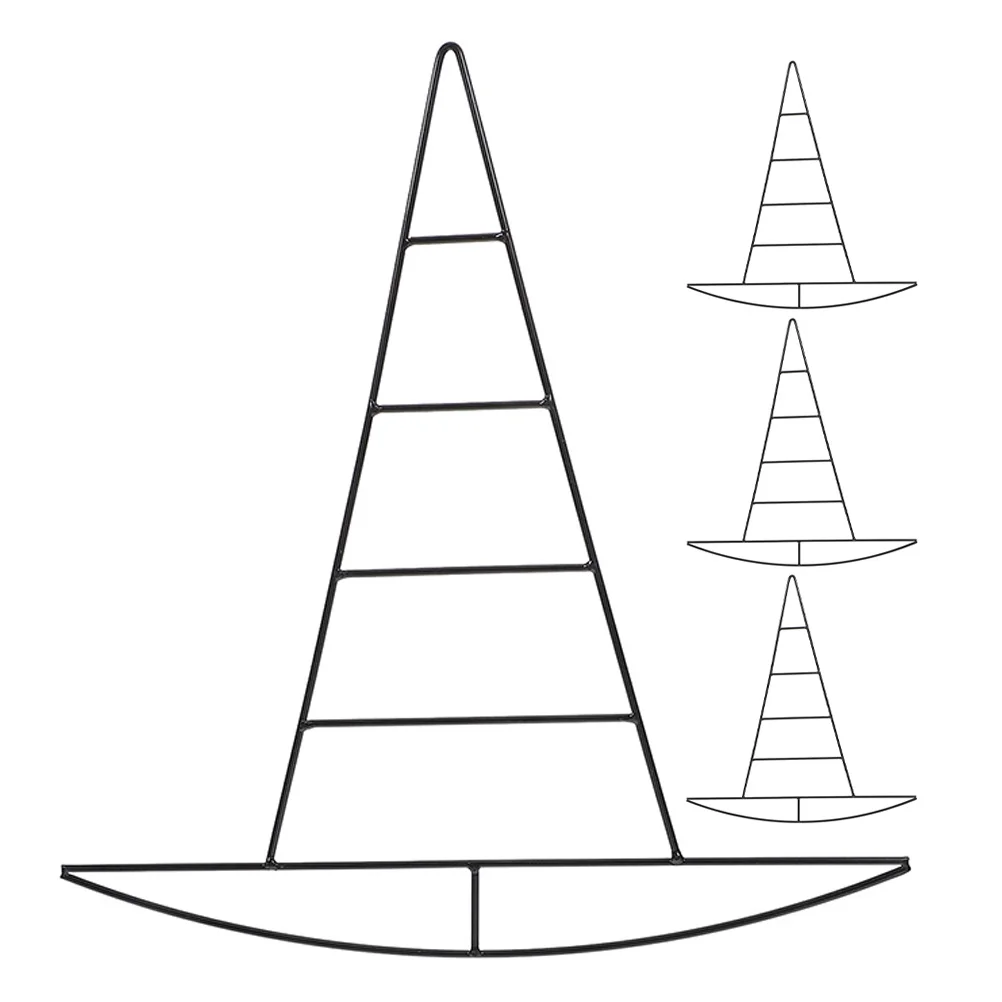 

4pcs Witch Hat Shaped Frames Metal Wire Diy Iron Wreath Making Tool For Halloween Party Decor Hanging Garland Holder Wreath