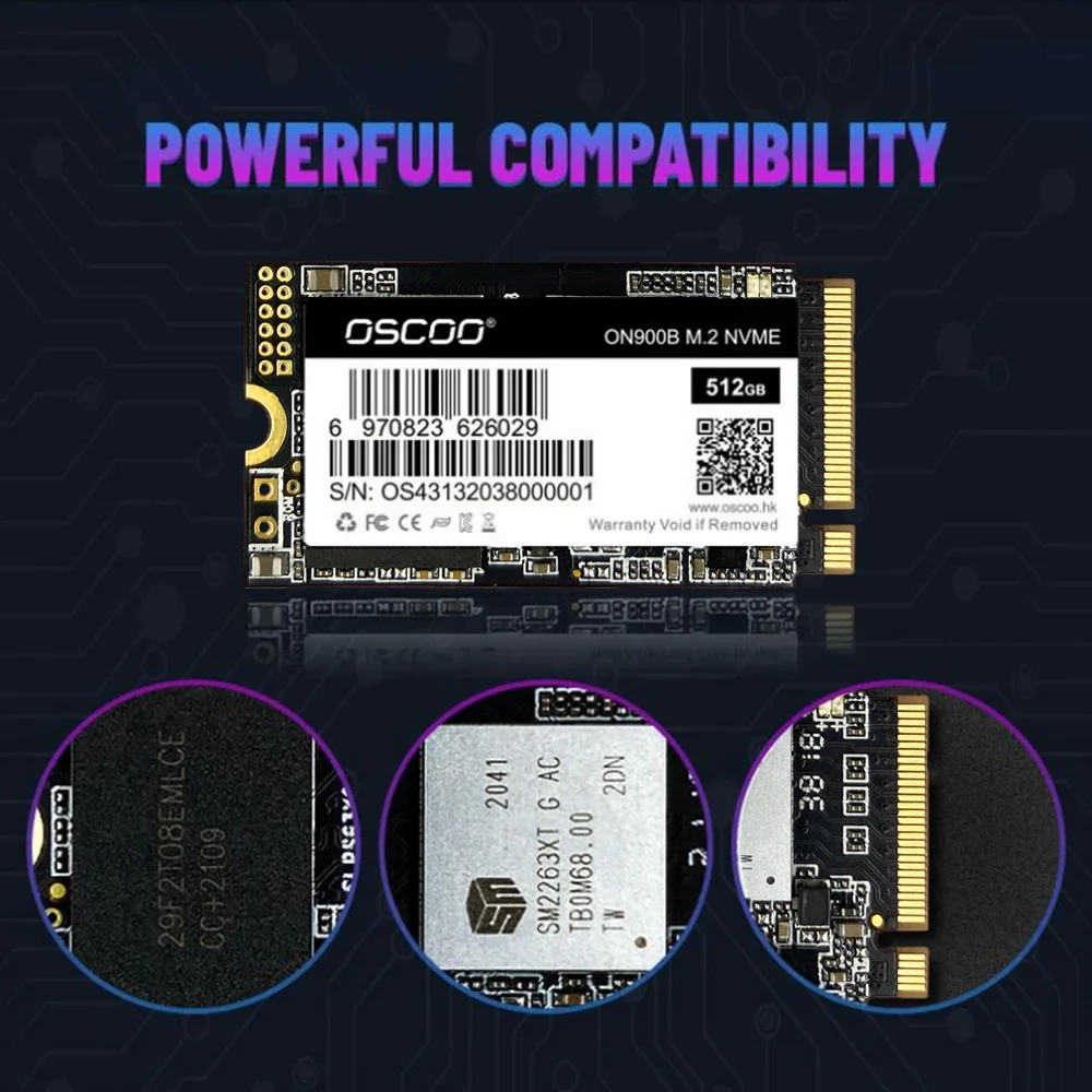 Imagem -04 - Oscoo-memória Flash Integrada 1tb M.2 2242 Pcie 3.0 Ssd até 2100 Mbps Nvme 3d Tlc Nand Adequado para Laptop Desktop