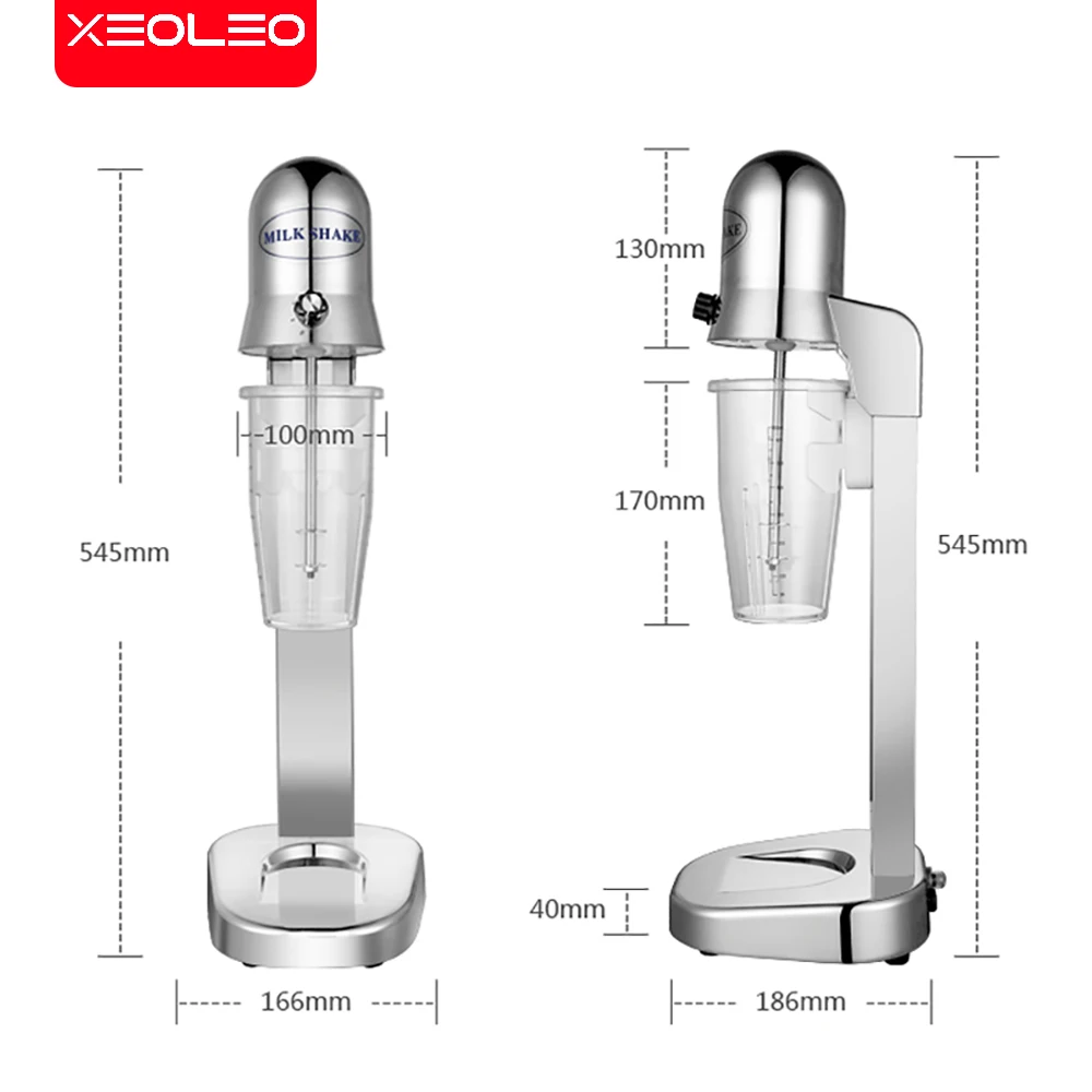 XEOLEO Stainless Steel Milkshaker Commercial Milk Shake Machine Bubble Tea Stirring 18000rpm Double Speed Mixer Beverage Stirre
