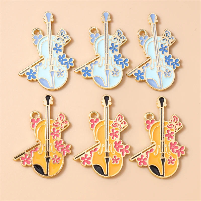 20 Stück niedliche, gemischte Emaille-Anhänger in Form von Musiknoten und Gitarren für die Schmuckherstellung, Ohrringe, Anhänger, Halsketten, Armbänder, DIY-Bastelarbeiten und Accessoires. – Detail 17