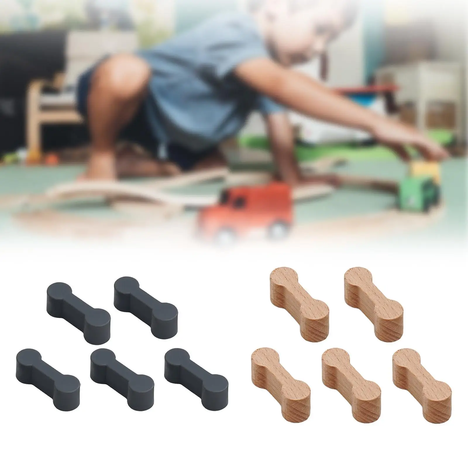 

5x Train Track Connectors Set Bulk Train Track Accessories Fittings Educational Play Coupler DIY Compact Railway Track Adapter