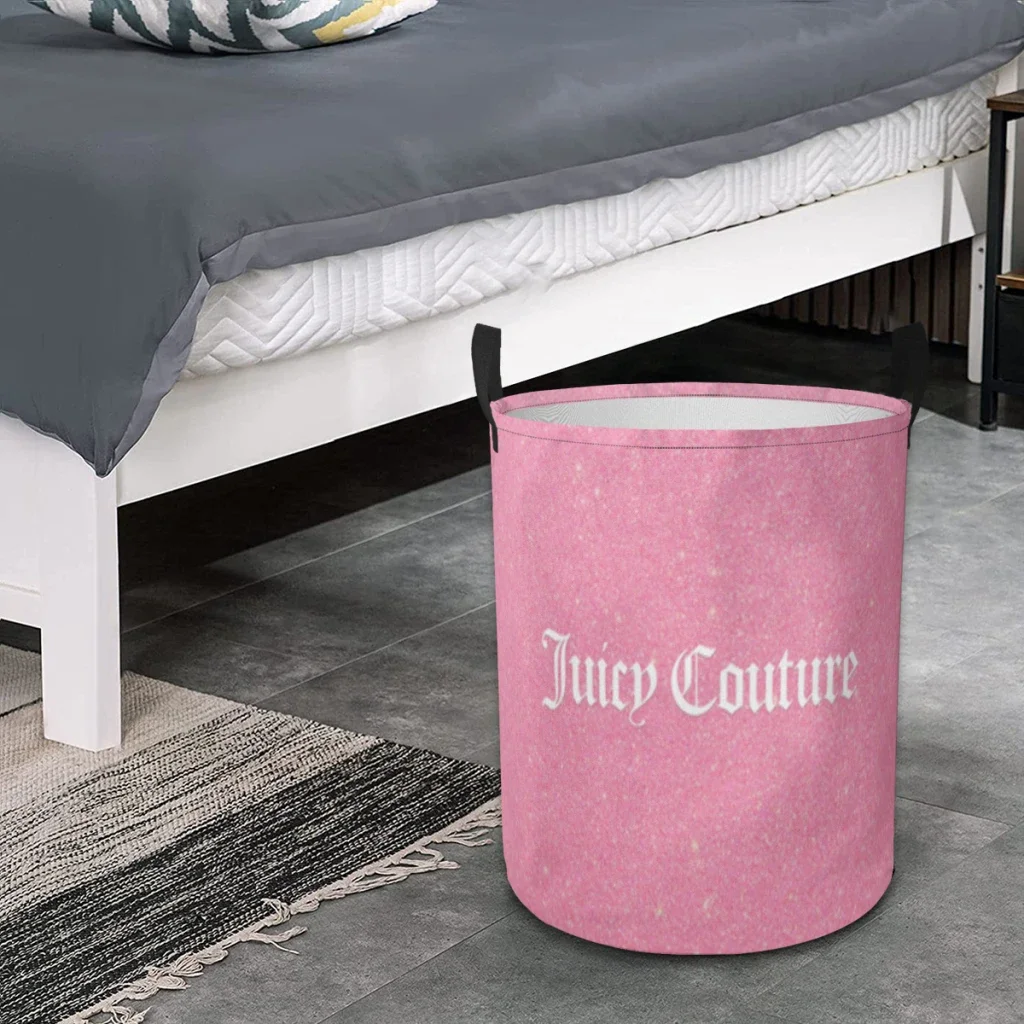 Household Fabric Dirty Cloth Basket Storage Bucket Juicy-Couture-Style Home Folding Toy Storage Basket Laundry Basket