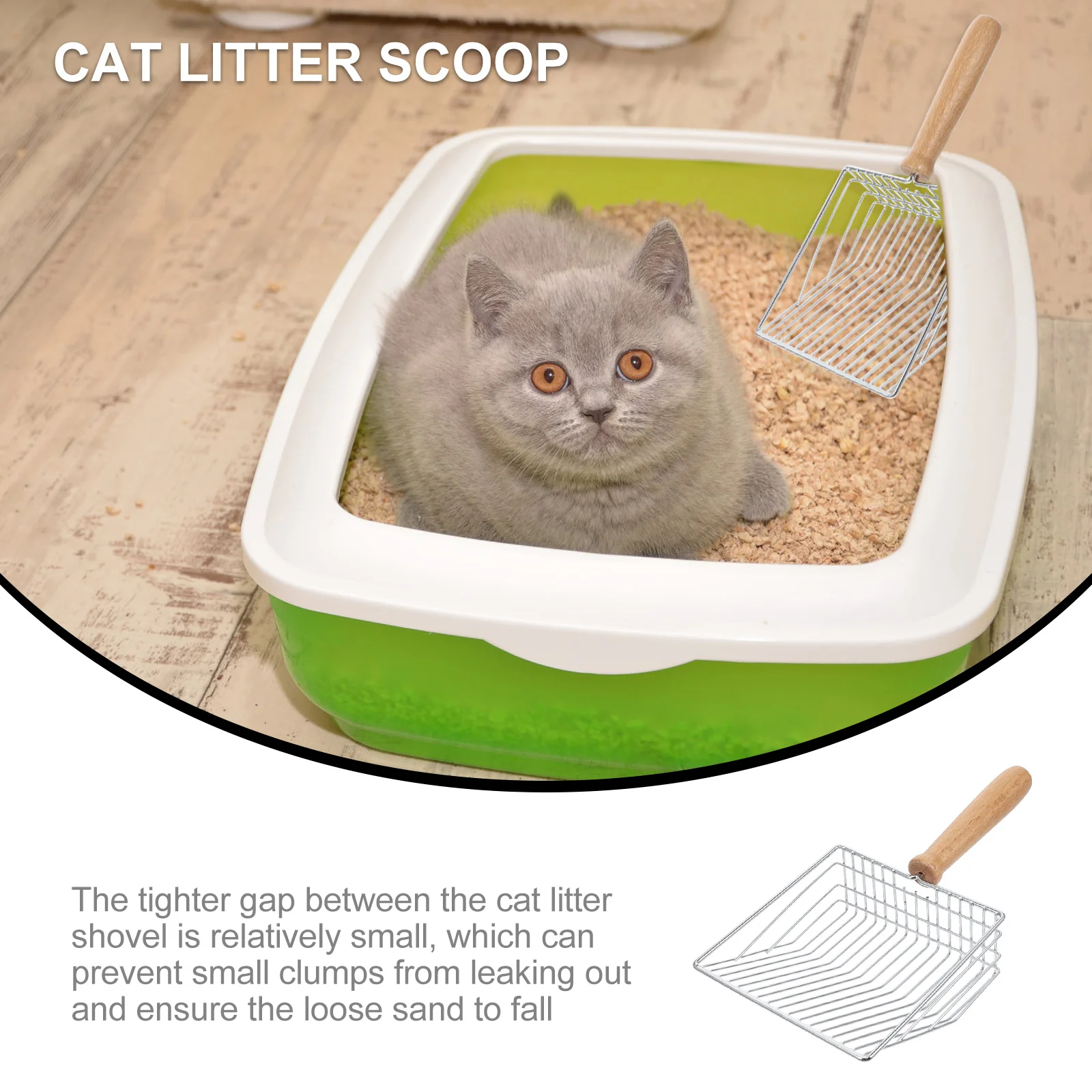 

ERINGOGO Hollow Cat Litter Shovel with Comfortable Grip Handle Easy Cleaning Poop Scooper for Litter Box Maintenance