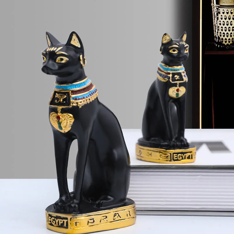 

Mini Bastet Cat Figurine Egyptian Cat Statue Decoration Vintage Cat God Bastet Statue Home Desk Decoration Garden Room Decor