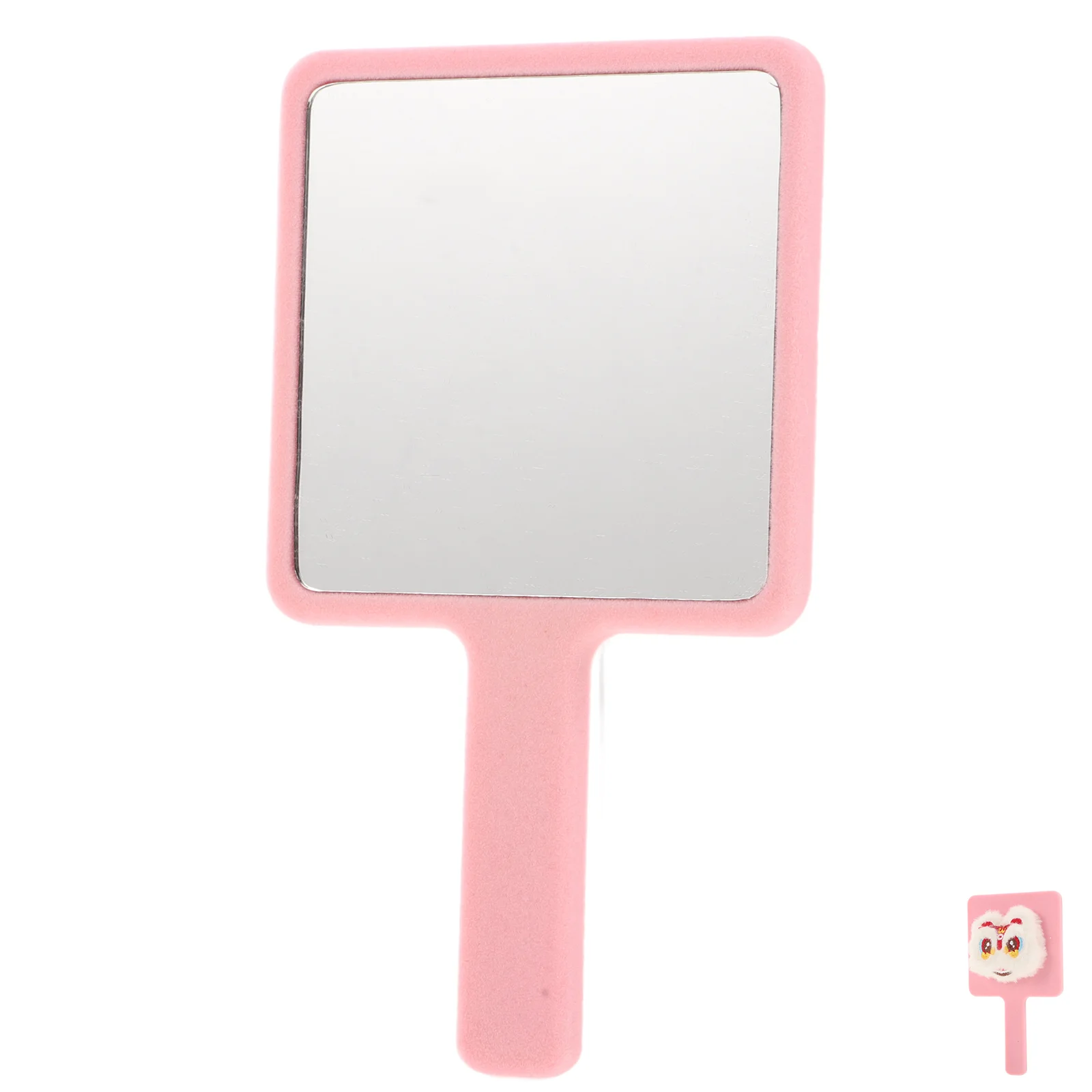 Plush Hand Mirror Handheld Makeup Small Mirrors with Handle Portable Vanity Ornament Cute