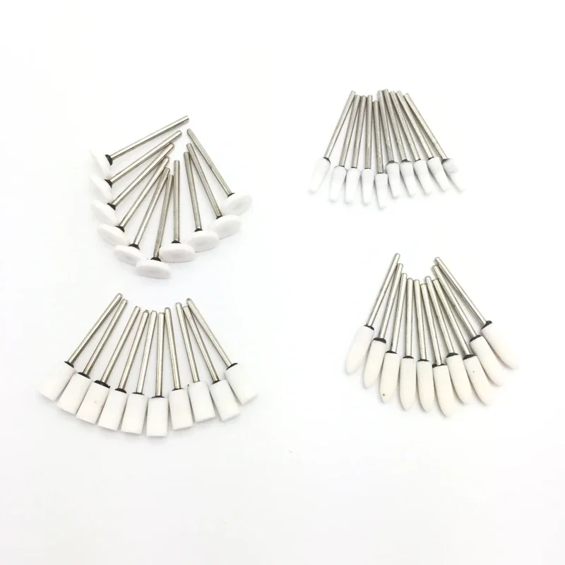 100 Pcs/set Dental Gravel Ceramic Burs Fine Stone Polishing Burs for Composite Polishing Dental Burs 2.35mm Shank Dental Drills