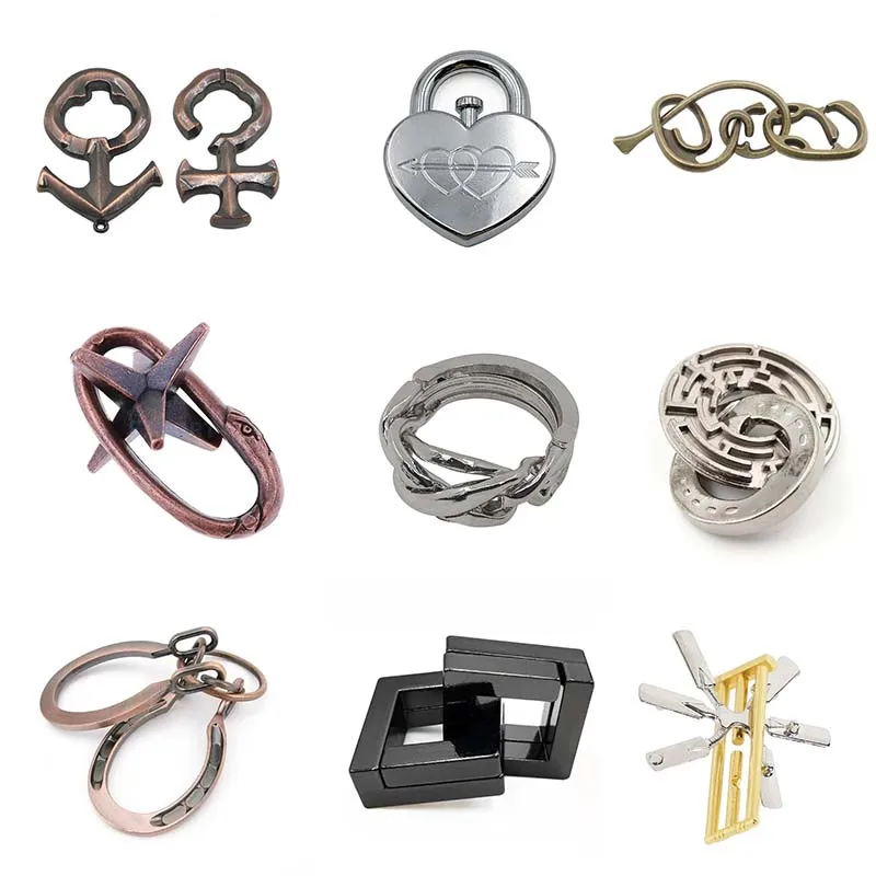 1 pc Classic Alloy สมอง Teaser Magic ปริศนาถอดรหัสเกมปลดล็อคความแปลกใหม่ของเล่นเด็กผู้ใหญ่ของเล่น