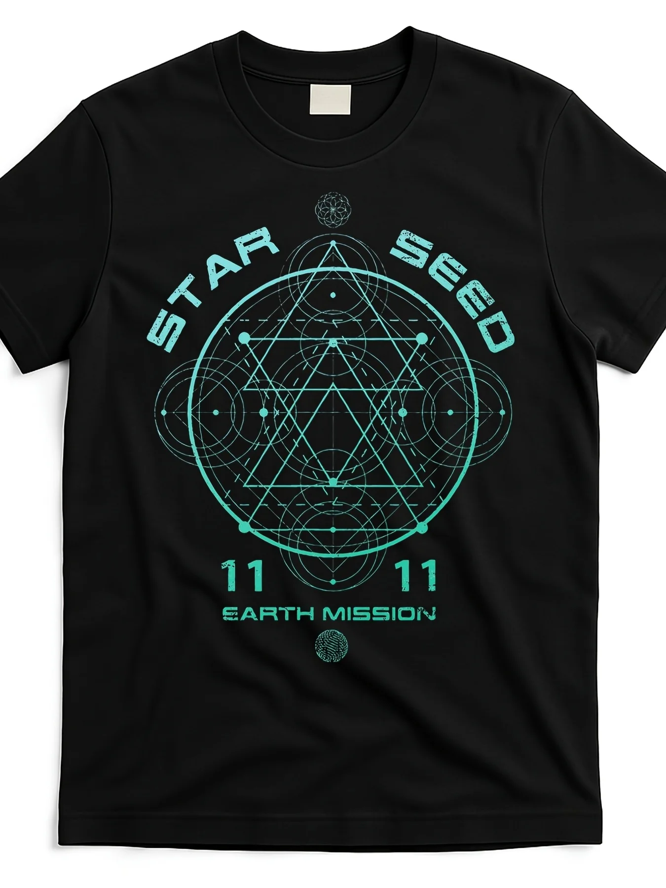Women'S T-Shirt Featuring a Cool Starseed Sacred Geometry Design, Made from Comfortable with a Round Neck And Short Sleeves, Also Available in a Matching Style for Men