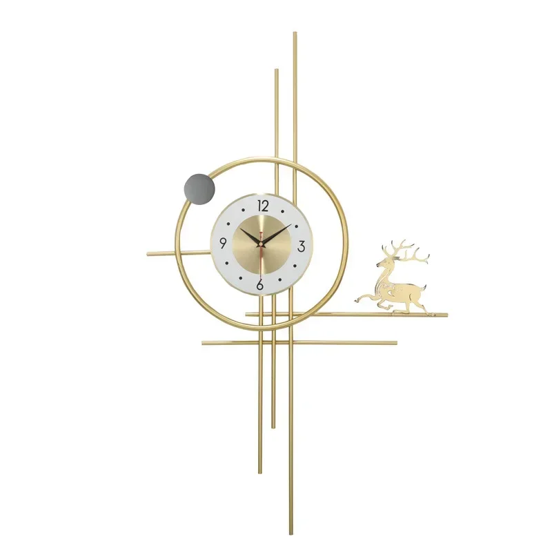 New creative fashion art light luxury wall clock simple atmosphere quiet