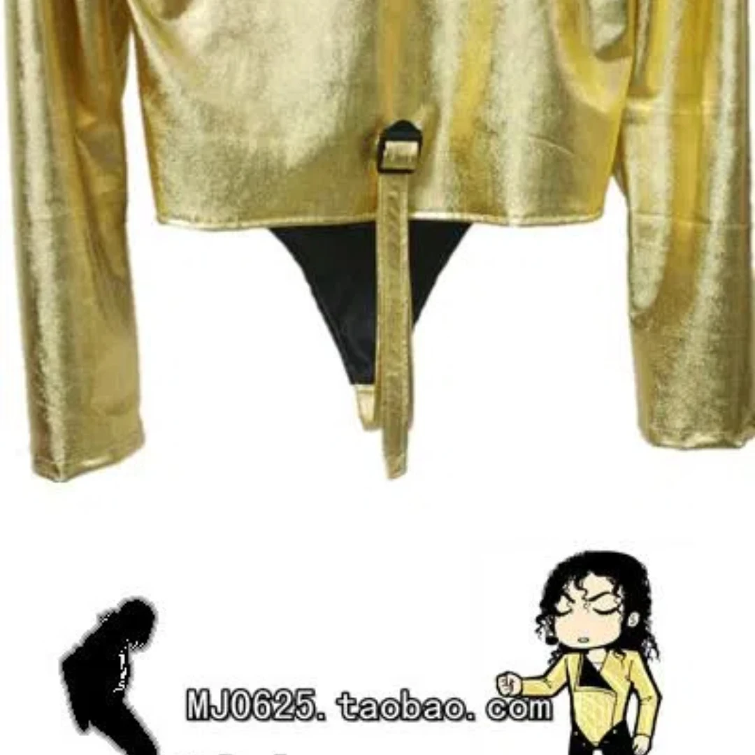 Michael Jaskson BAD Dangerous JAM Golden tour Leotard Bodysuit Jacket Spandex Imitation Performance
