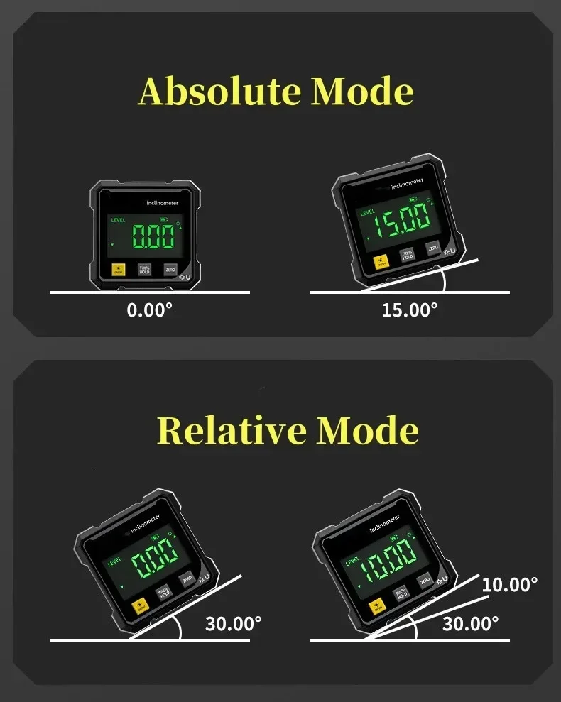2-side Laser Digital Protractor Inclinometer Laser Level Ruler Inclinometer Magnetic Base Goniometer Magnet Angle Finder
